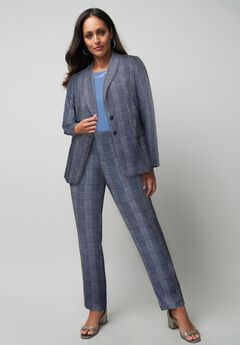 2-Piece Stretch Crepe Single-Breasted Pantsuit