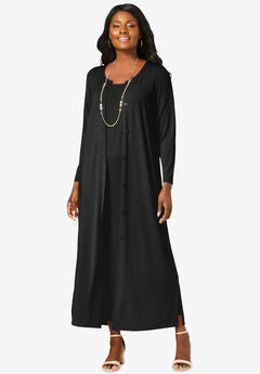 2-Piece Stretch Knit Duster Set
