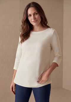 Stretch Cotton Boatneck Tunic