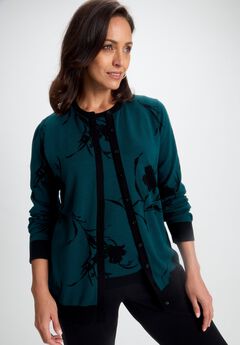 Fine Gauge Button-Front Cardigan