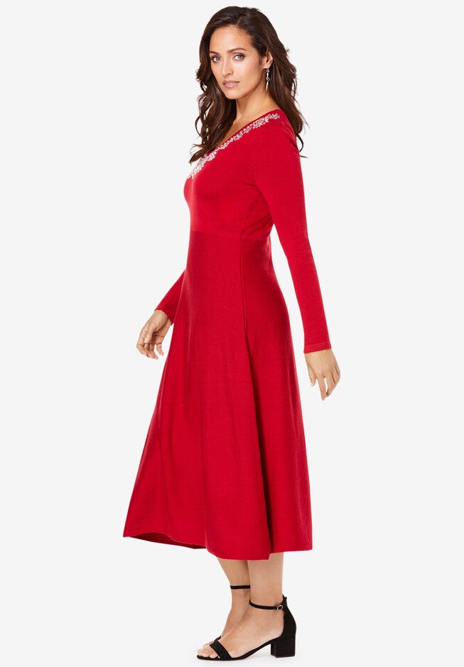 Embellished Sweater Dress, , alternate image number null