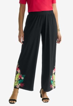 Stretch Knit Wide Leg Pant