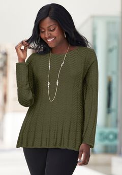 Plus Size Soft Knit Green Sweaters for St. Patrick