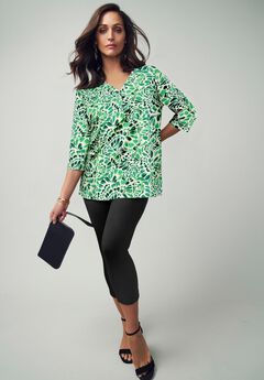 Stretch Cotton Henley Top