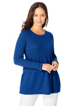 Ribbed Baby Doll Tunic Sweater
