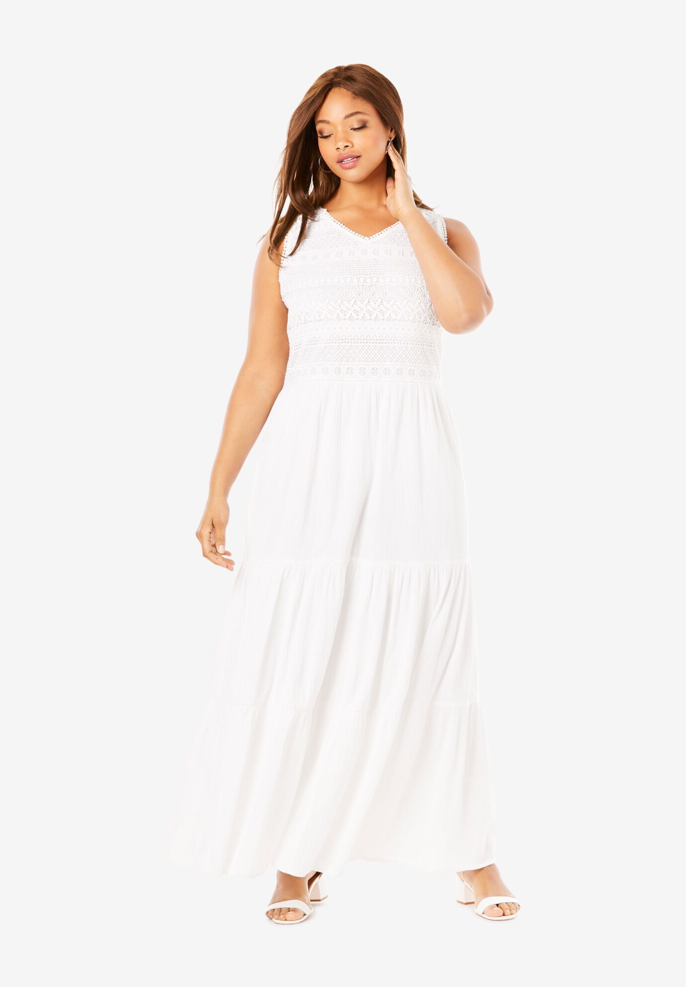 Roamans white dresses clearance