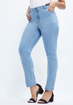 Plus Size Straight Leg Black Jeans