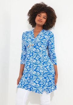 Stretch Knit Asymmetrical Tunic