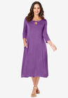 Twisted Keyhole A-line Dress, BRIGHT VIOLET, hi-res image number null