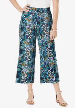 Everyday Stretch Knit Wide Leg Crop Pant
