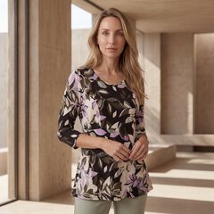 Knit Crepe Sweetheart Neckline Peplum Top