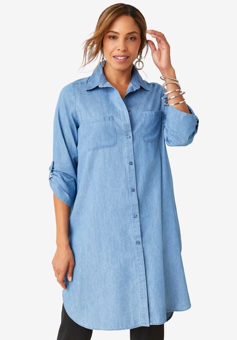 Denim Mega Tunic, LIGHT WASH, hi-res image number null