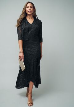 Plus Size Black Jacket Dress For Women