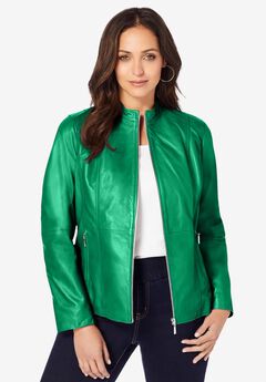 Zip Front Leather Jacket