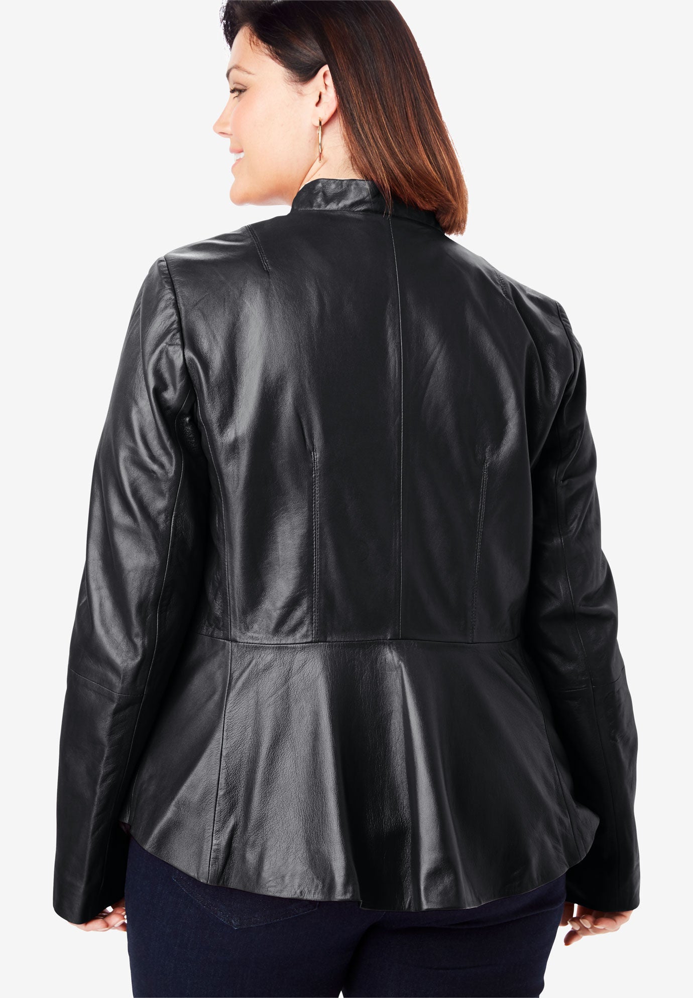 Leather Peplum Jacket, , alternate image number 3