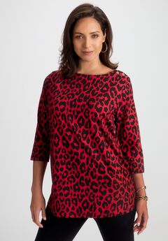 Stretch Cotton Boatneck Tunic