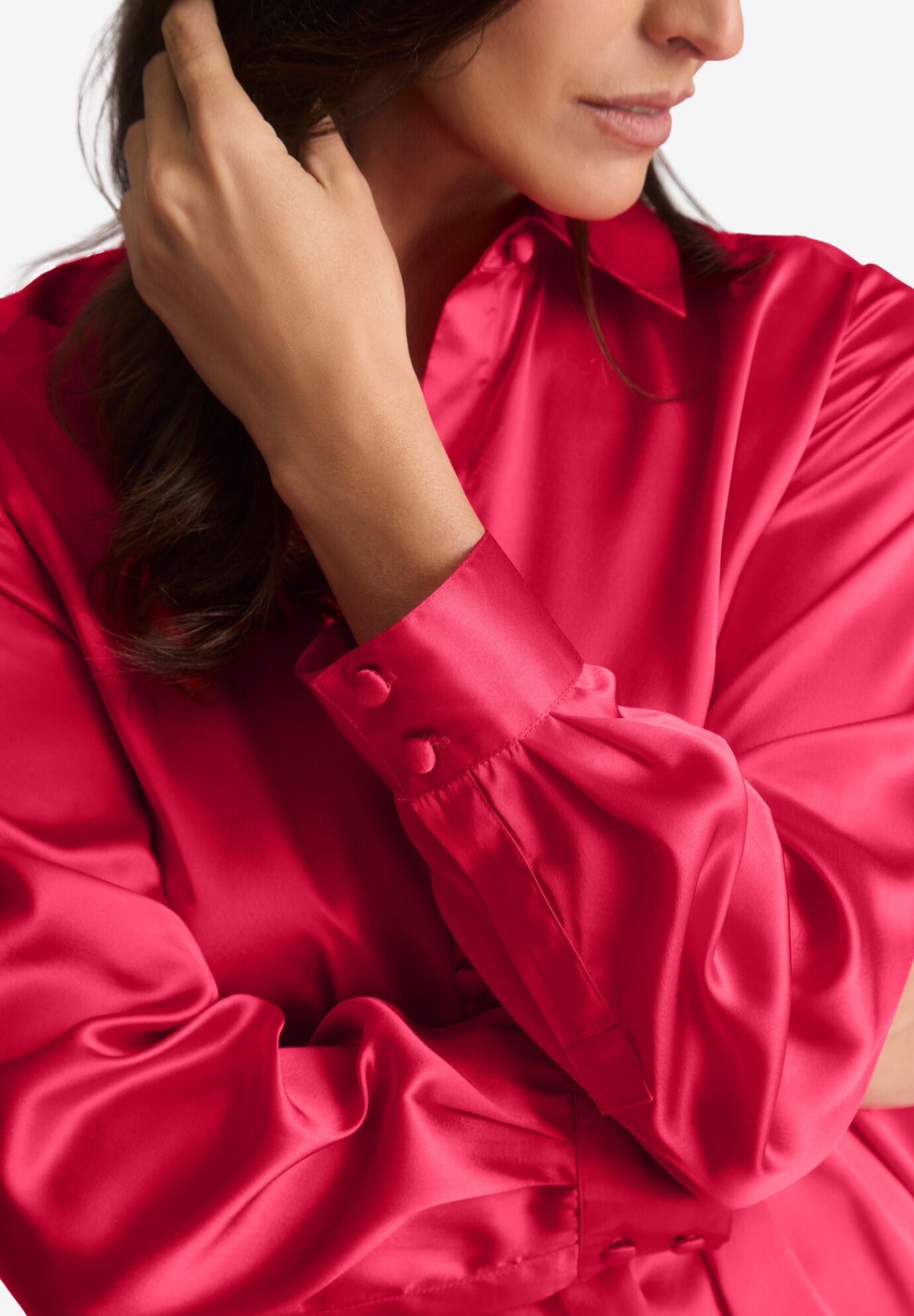 SATIN BOYFRIEND SHIRT, , alternate image number 3