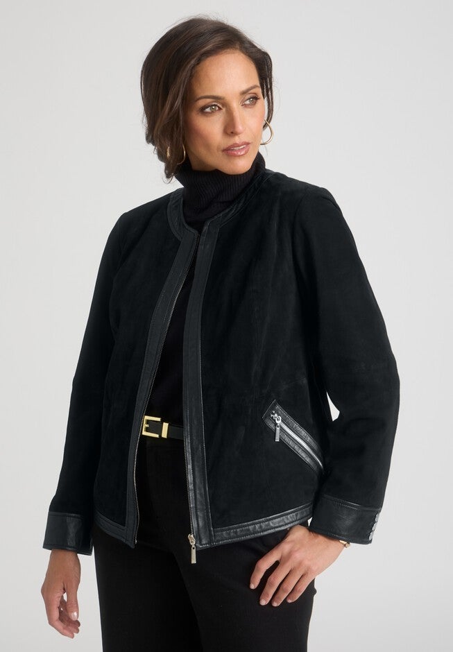 Suede Lady Jacket, BLACK, hi-res image number null