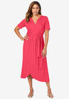 Tie-Waist High Low Dress, VIBRANT WATERMELON, hi-res image number null