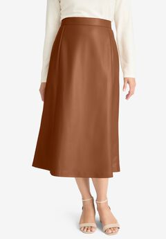 Faux Leather Midi Skirt