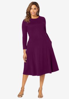 Long Sleeve Stretch Ponte Dress