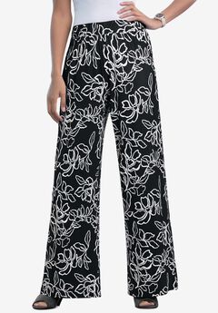 Stretch Knit Wide Leg Pant