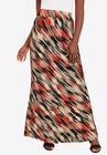 Everyday Knit Maxi Skirt, ELECTRIC ORANGE IKAT, hi-res image number null