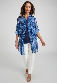 Plus Size Floral Tunic Tops
