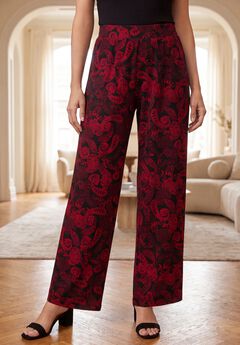 Stretch Knit Wide Leg Pant