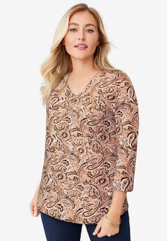 Stretch Cotton V-Neck Tee