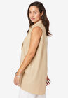 Linen-Blend Sleeveless Shirt, , alternate image number null