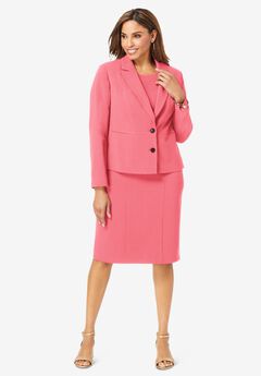 2-Piece Stretch Crepe Single-Breasted Jacket Dress