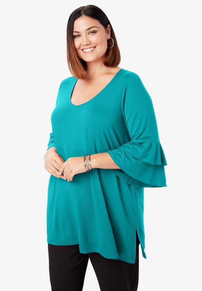 Bell Sleeve Tunic, JADE, hi-res image number null