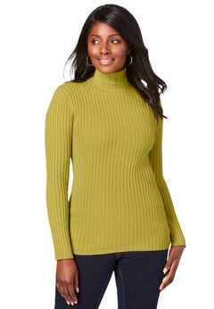 Ribbed Cotton Turtleneck Sweater