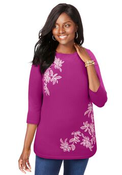 Stretch Cotton Boatneck Tunic