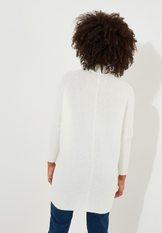 Mockneck Rib Sweater, CREAM, alternate image number null