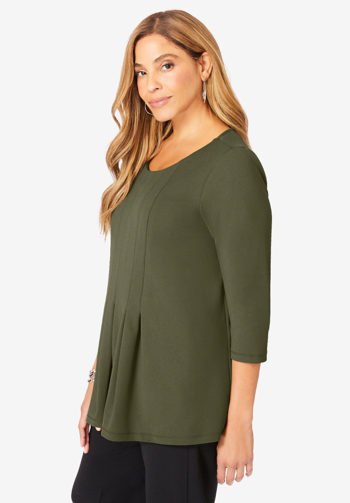 Boatneck Pleated Tunic, , alternate image number 2