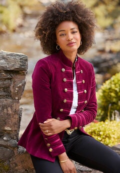 Faux Suede Military Jacket