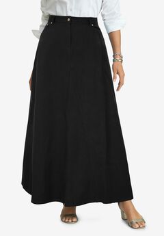 Denim Inset Maxi Skirt