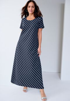 Stretch Cotton T-Shirt Maxi Dress