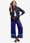 Everyday Wide Leg Pant, NAVY MEDALLION BORDER, hi-res image number null