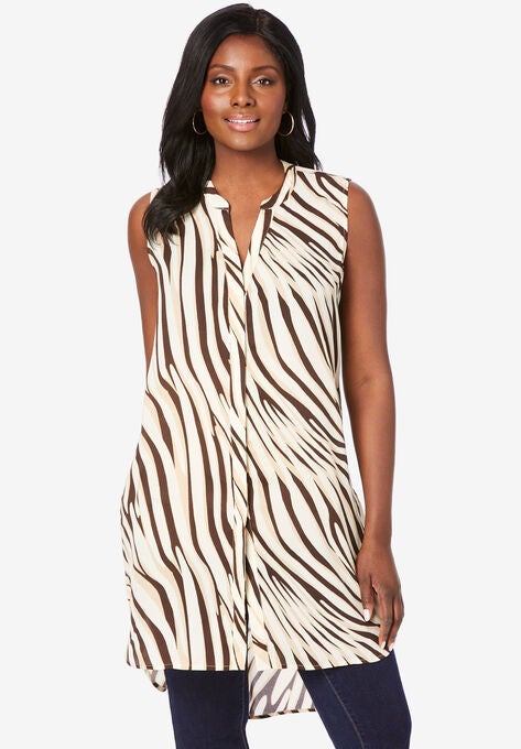 Sleeveless Mega Tunic, NATURAL ZEBRA, hi-res image number null