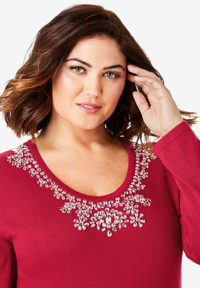 Embellished Sweater Dress, , alternate image number null
