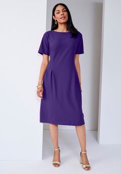 Crepe Fit and Flare Dress