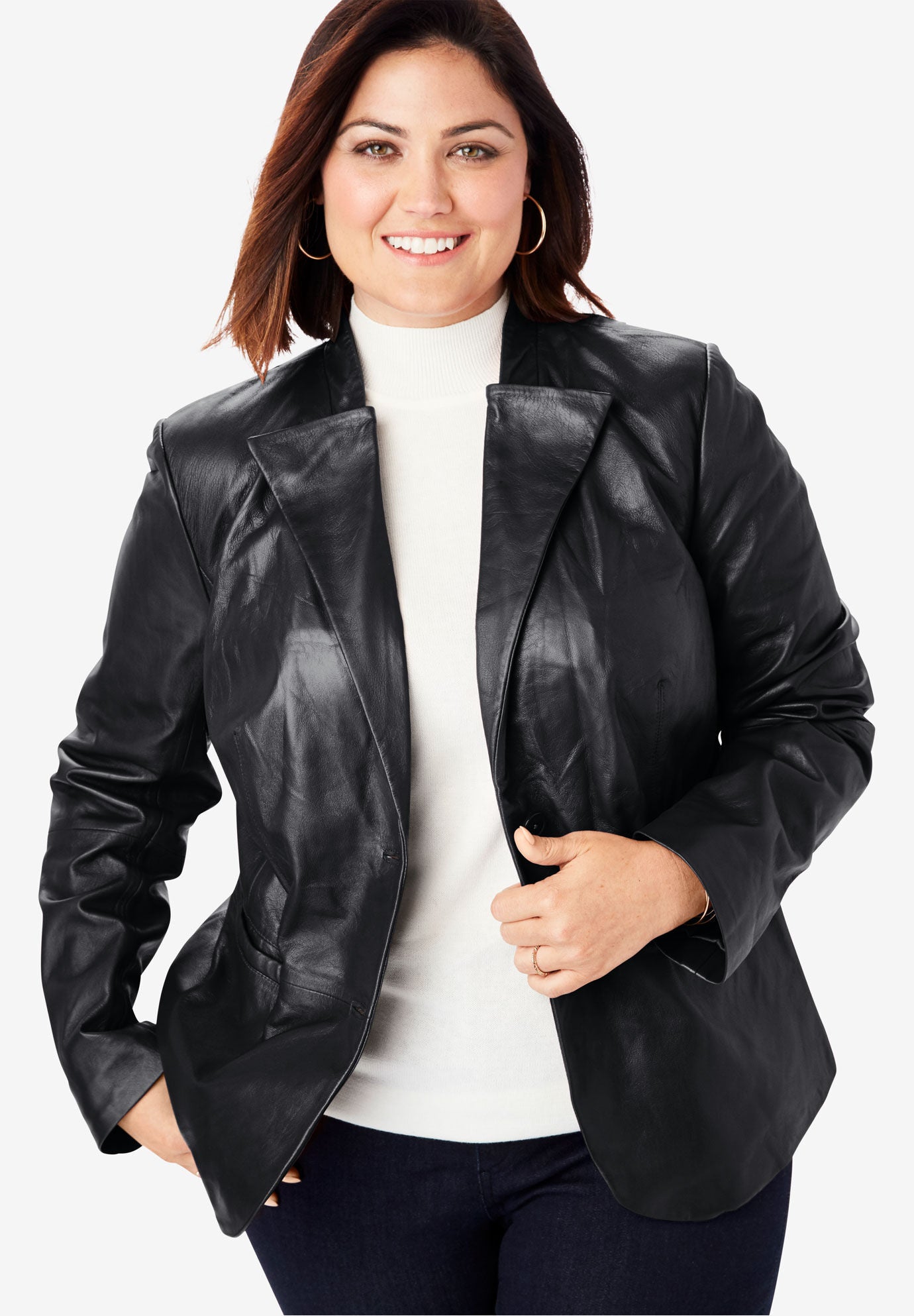 Leather Peplum Jacket, , alternate image number 5
