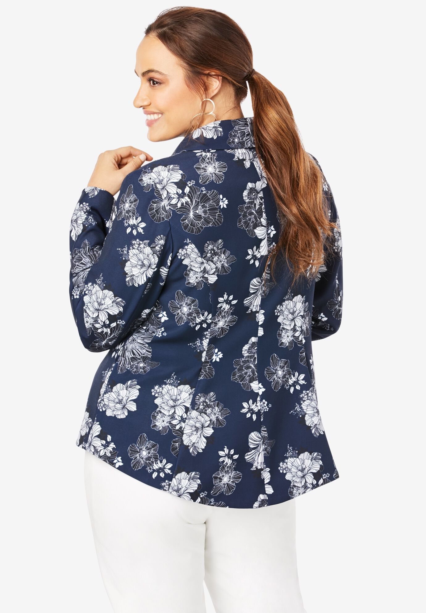 Drape Front Blazer, , on-hover image number 1