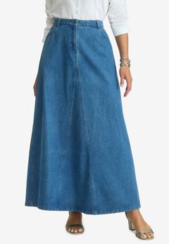 Denim Inset Maxi Skirt