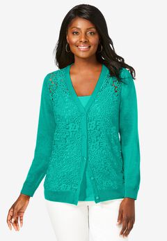 Crochet Button-front Cardigan