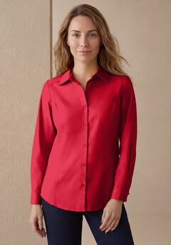Stretch Cotton Poplin Button Down Shirt
