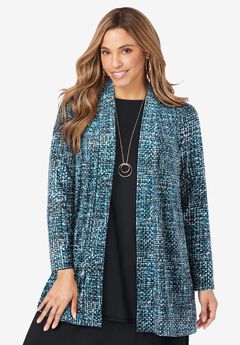 Stretch Knit Open Front Knit Topper